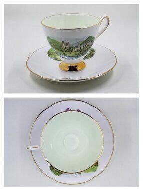 [CLARE] "Balmoral Castle" Fine Bone China Teacup (Stockwell, Glasgow)